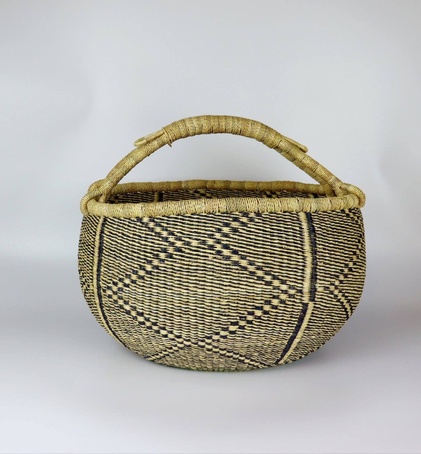 Black and Natural Brown Woven Shopper