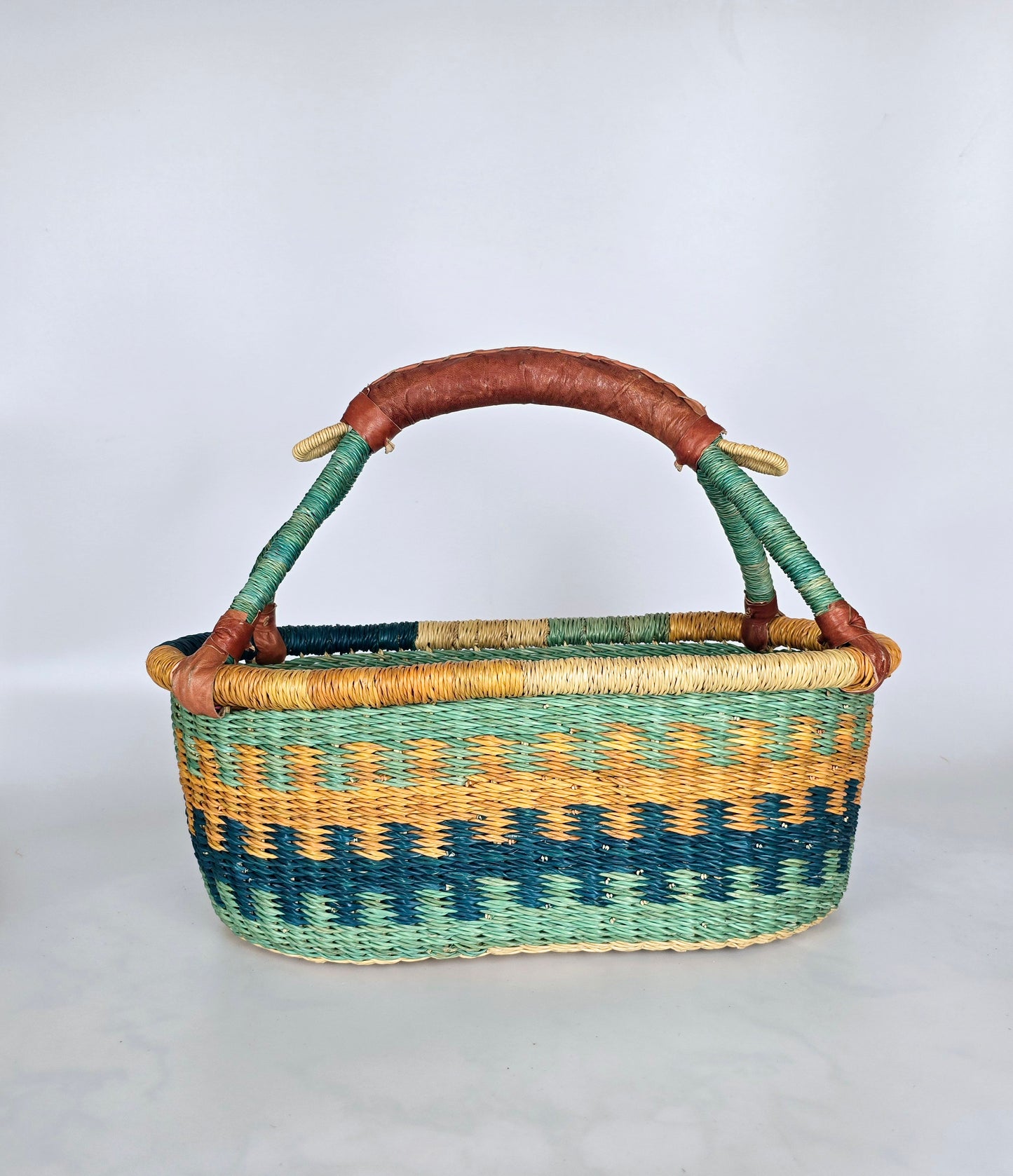 Turquoise, Orange, Blue Bread Basket