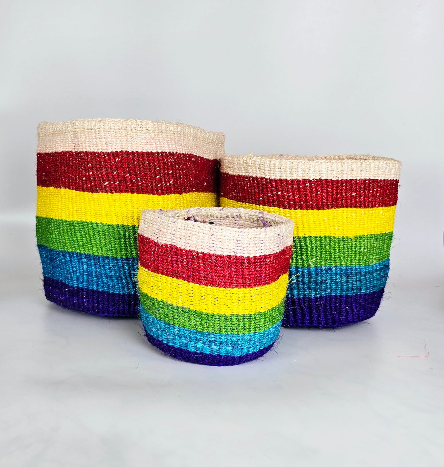 Rainbow Handwoven Sisal Basket