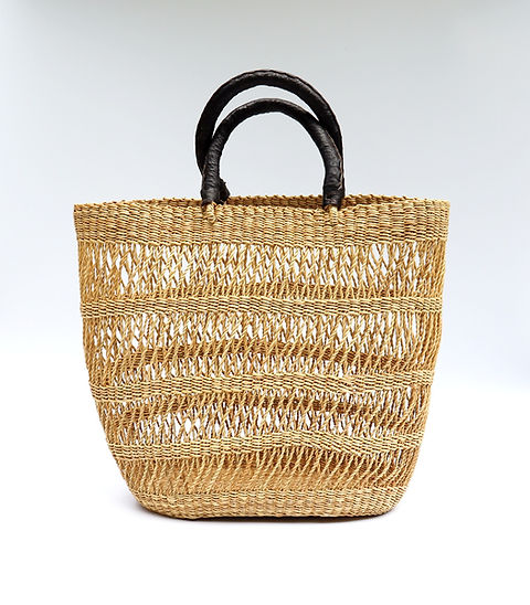 Natural Brown Net Open Weave Bolga Tote Bag