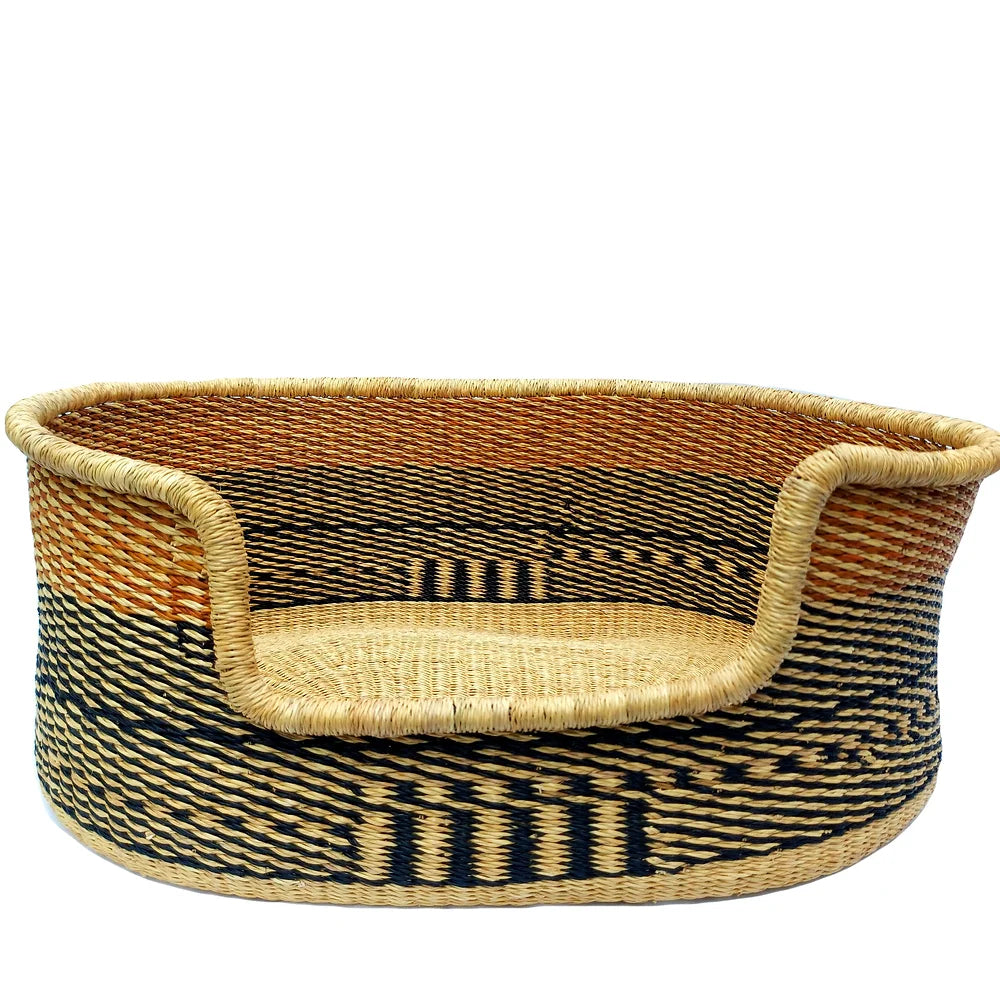 Orange, Black and Natural Dog Pet Basket