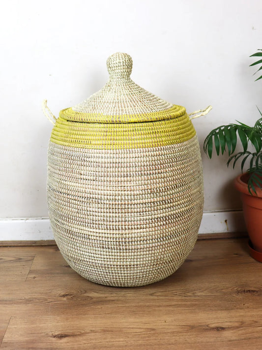 Yellow and Cream Ali Baba Laundry Basket