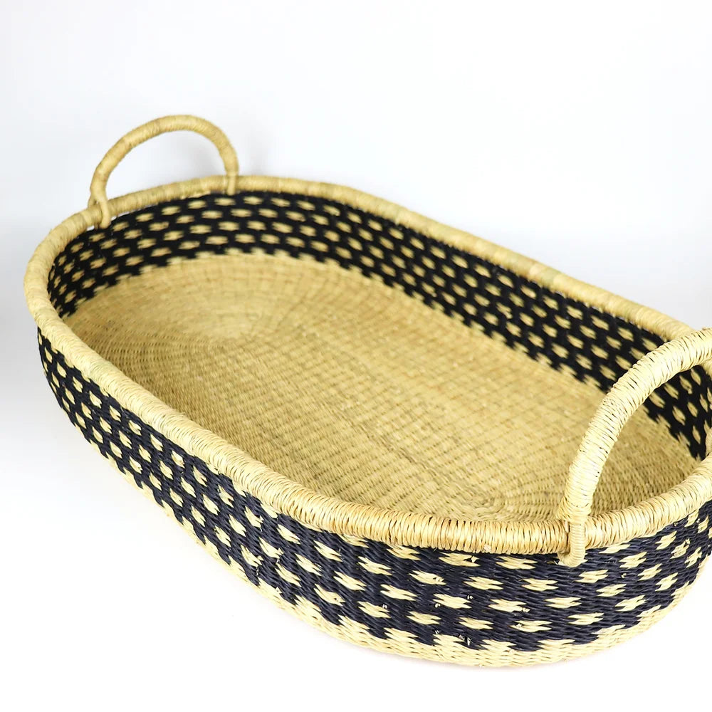 Black, Natural Brown Changing Basket