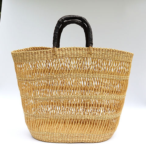 Natural Brown Net Open Weave Bolga Tote Bag