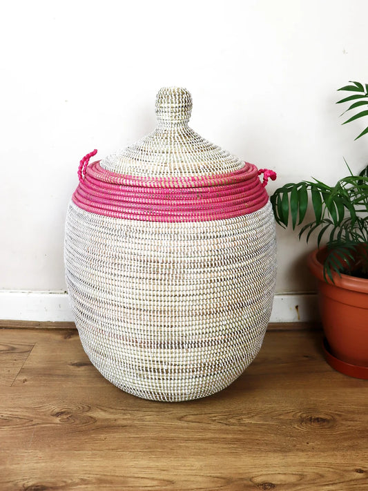 Pink and Cream Ali Baba Laundry Basket