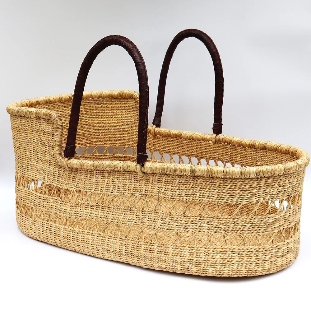 Natural Brown Woven Moses Basket