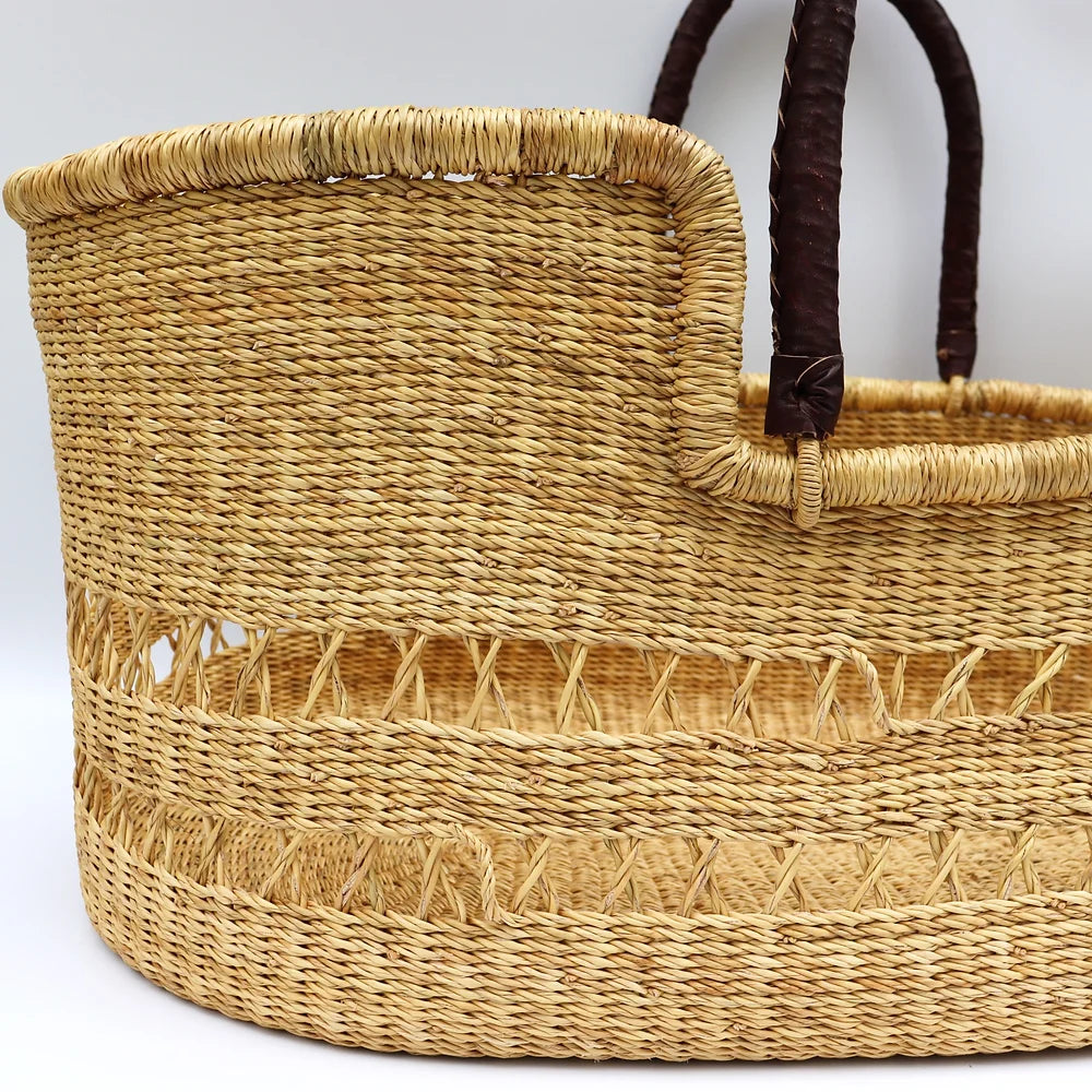 Natural Brown Woven Moses Basket