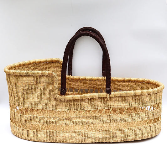 Natural Brown Woven Moses Basket