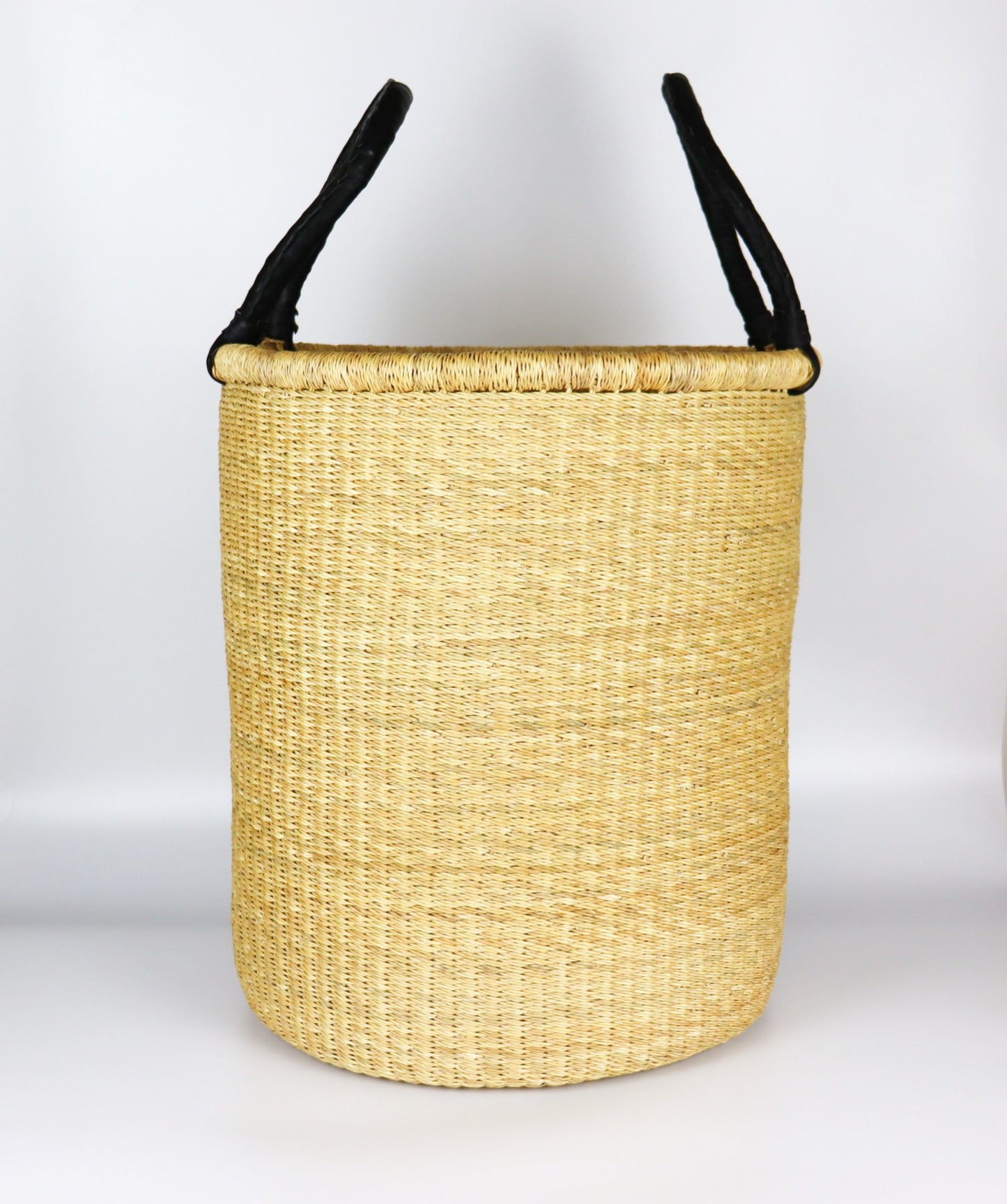 Natural Brown Round Laundry Log basket