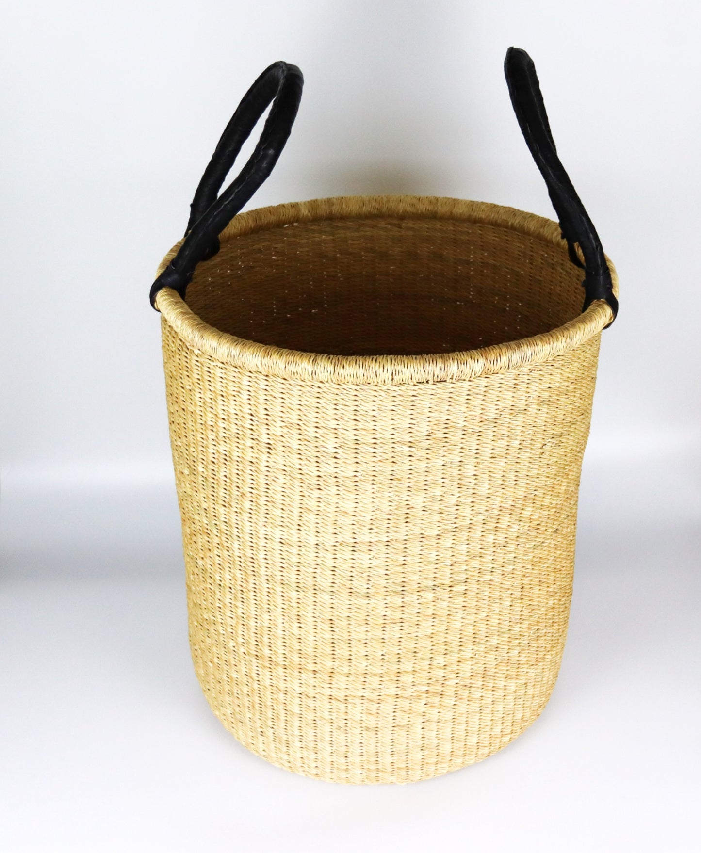 Natural Brown Round Laundry Log basket