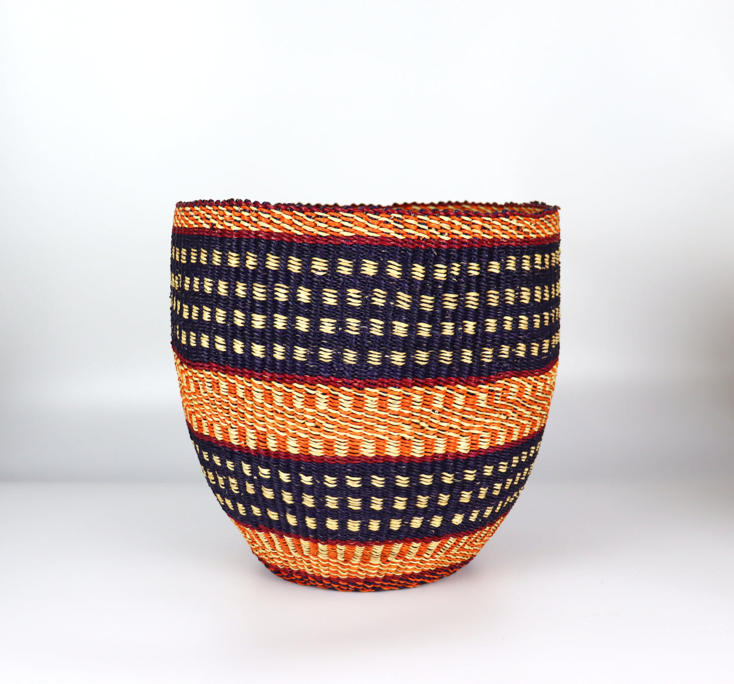 Orange, Black, Natural Brown Planter Basket