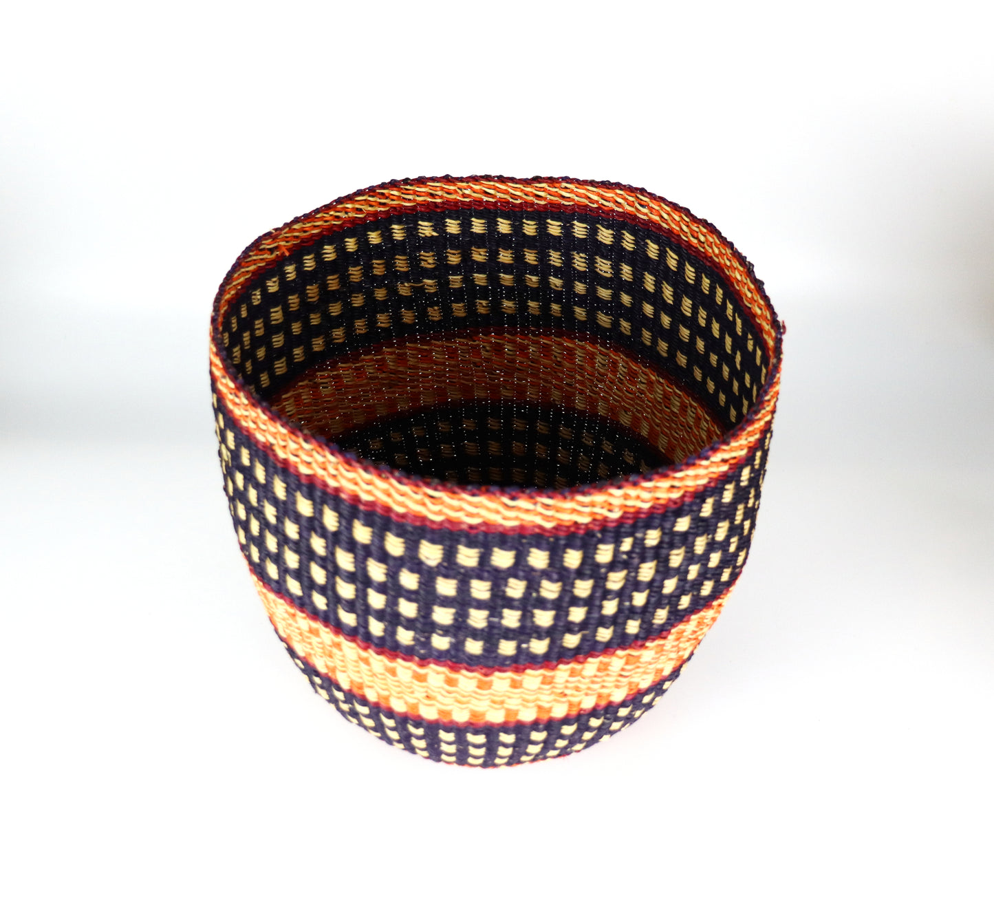 Orange, Black, Natural Brown Planter Basket