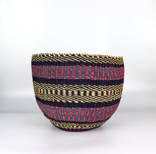 Pink, Black, Natural Brown Planter Basket