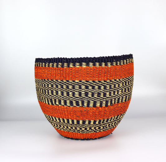 Orange, Black, Natural Brown Planter Basket