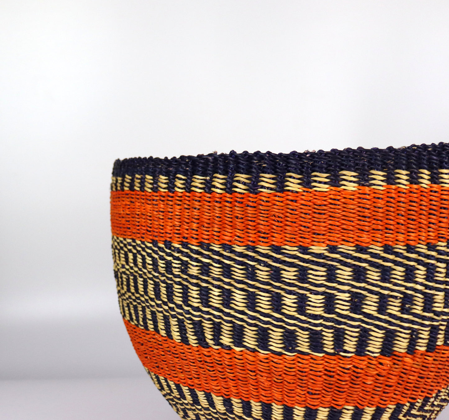 Orange, Black, Natural Brown Planter Basket