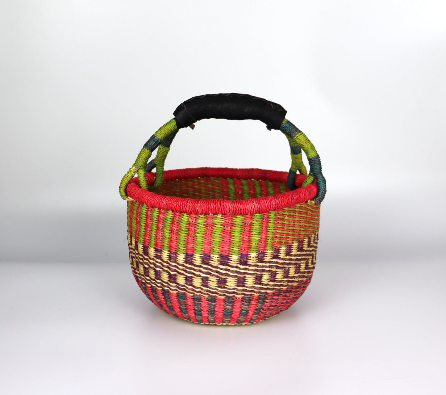 Natural Brown Mini Round Bolga Basket