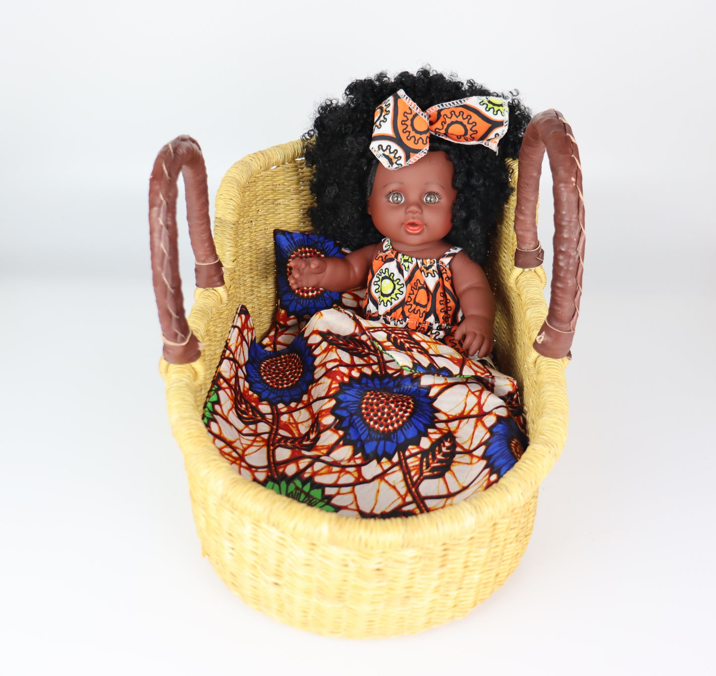 Natural Brown Doll Moses Basket