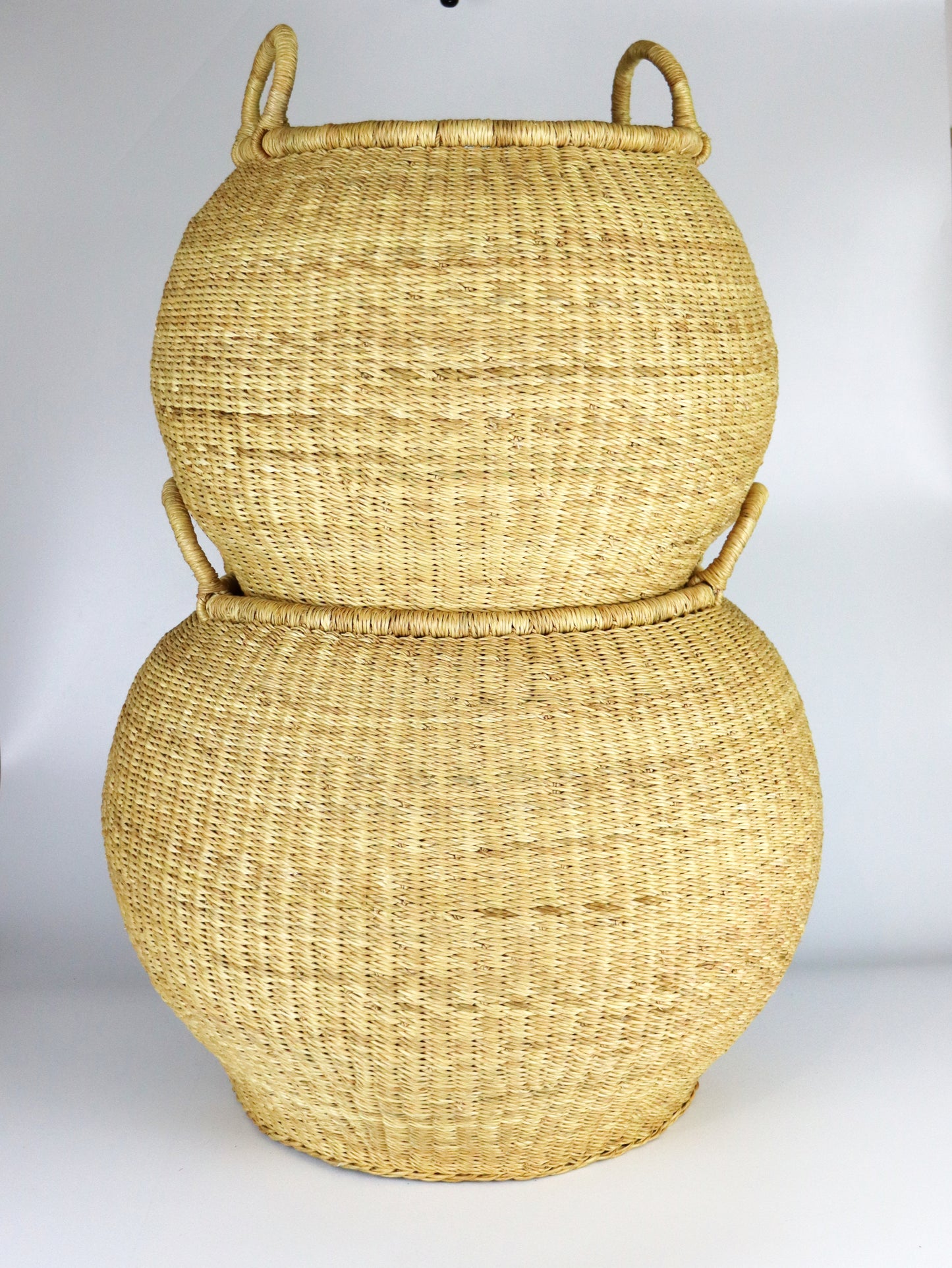 Yellow, Natural Brown Luxurious Pear Shape Storage Basket