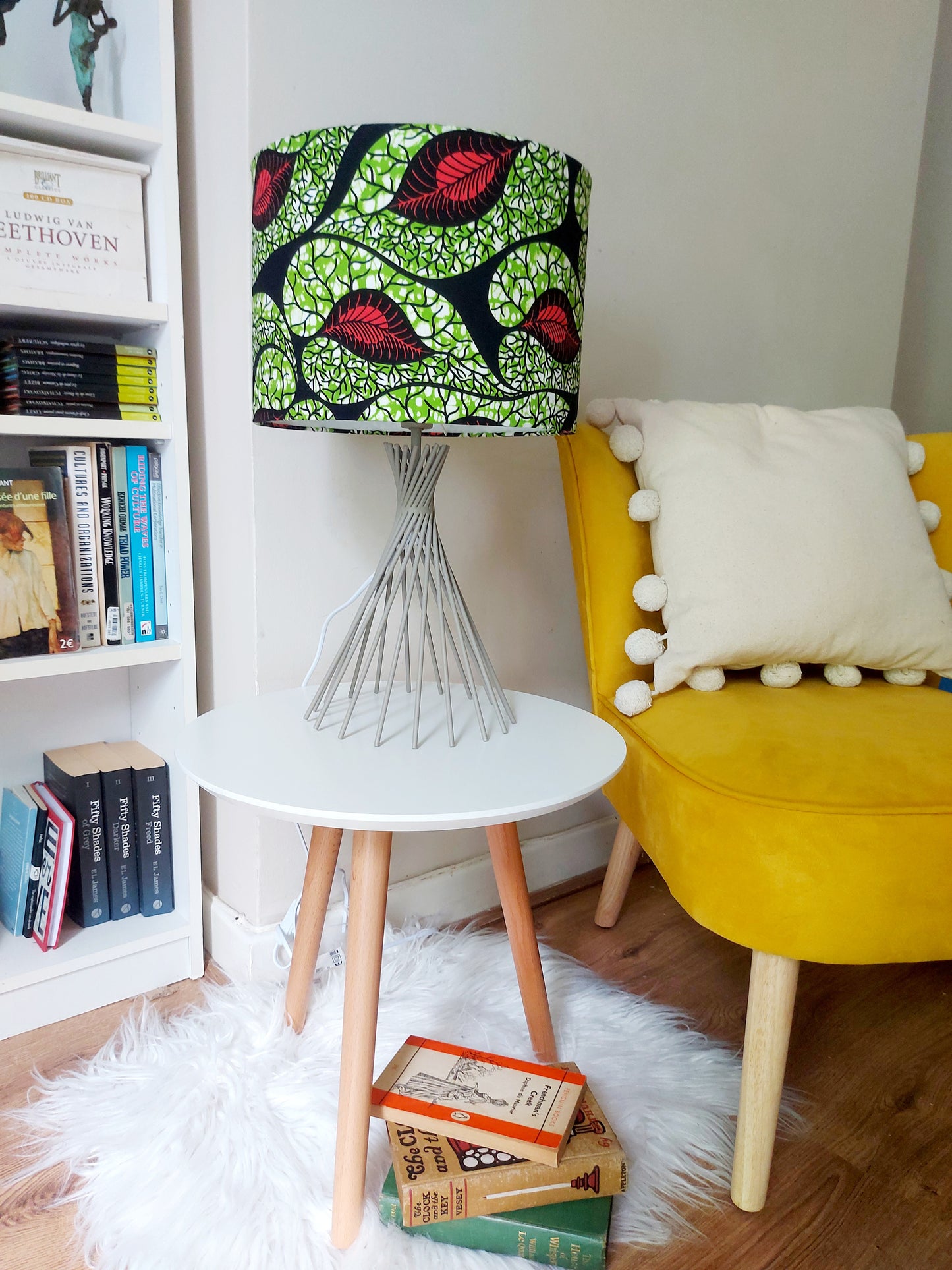 Red leaves Tree Ankara Print Lampshade