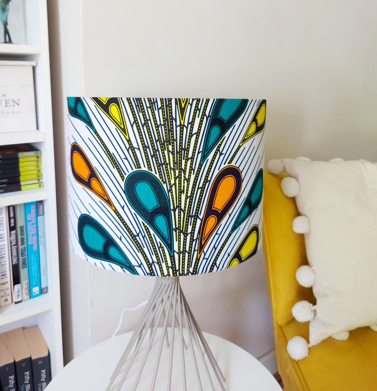 Peacock Ankara Print Lampshade