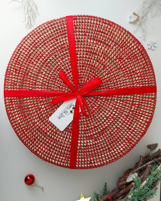 Woven Red Placemats Set of 6