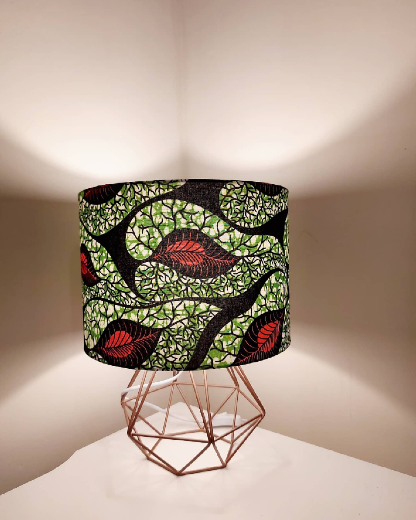 Red leaves Tree Ankara Print Lampshade