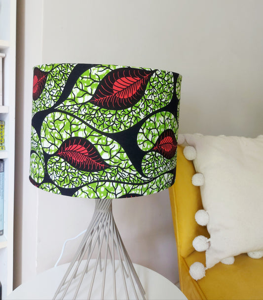 Red leaves Tree Ankara Print Lampshade